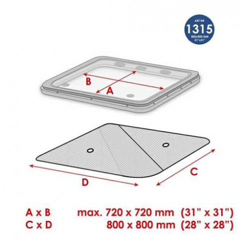 Verduistering/hor combi 80x80cm