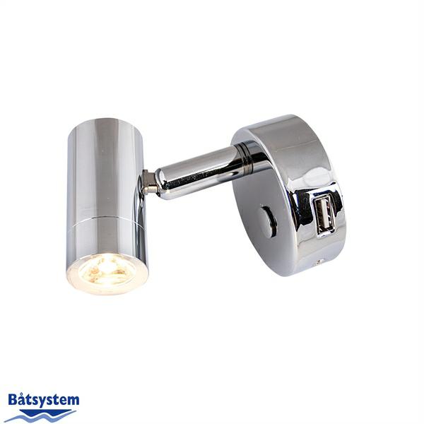Leeslampje Led met USB Chroom