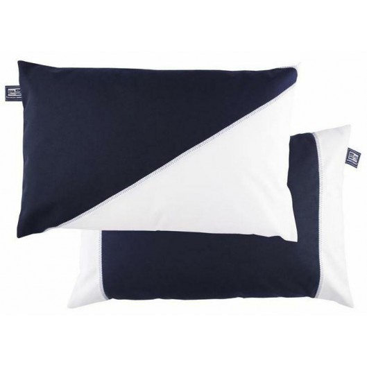 Buitenkussen set van 2 Navy-wit