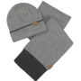 Tipped Beanie & Scarf Gift Set Grey Melange