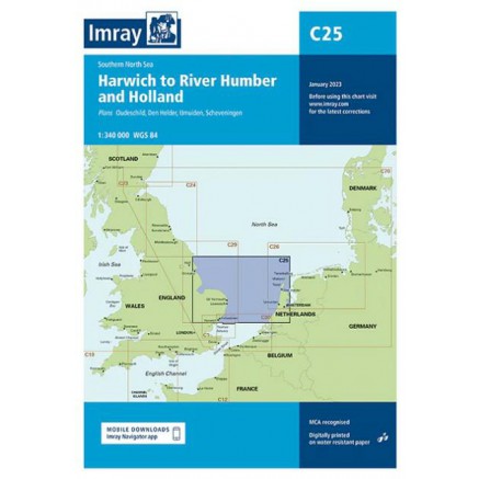 Imray C 25 - Southern North Sea Passage Chart, Harwich to River Humber and Holland