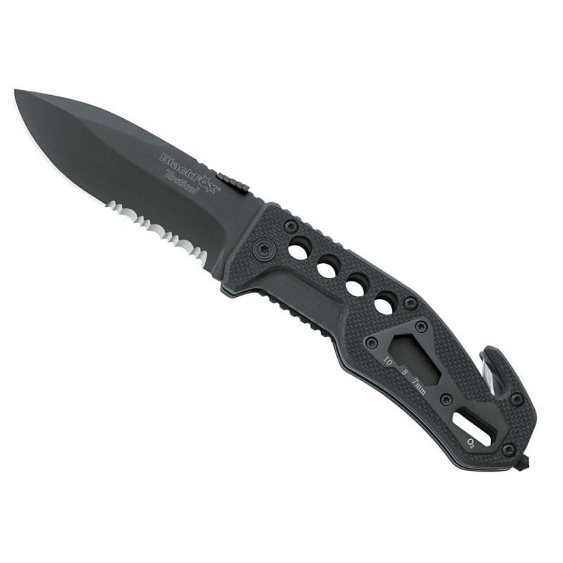Black Fox Rescue Knife Black G10