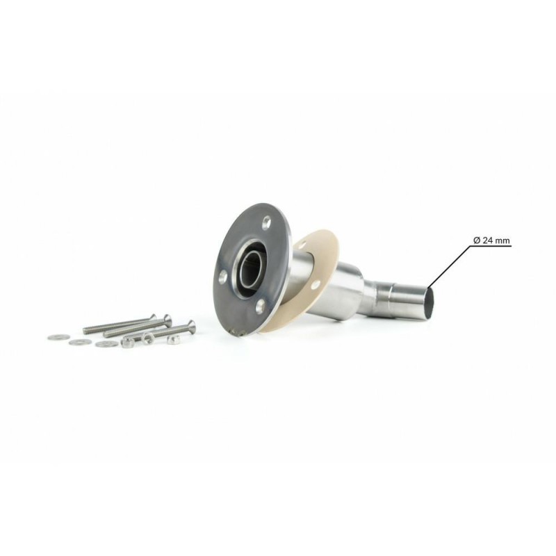 Huiddoorvoer 24 mm gebogen rvs