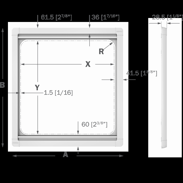 Skyscreen opbouw rolgordijn met hor wit maat 20