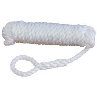 Fenderlijn met oog wit   10mm-2,5m