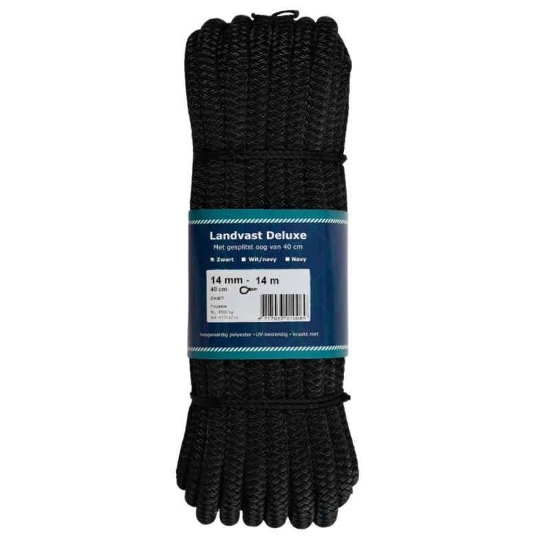 Landvast deluxe zwart 14mm x14m lus 40cm