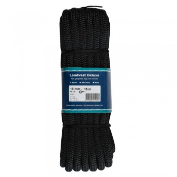 Landvast deluxe zwart 16mm x15m lus 40cm