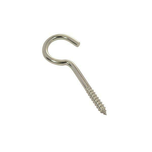 Schroefhaak gebogen RVS  4.4 x 50 mm./A2-304