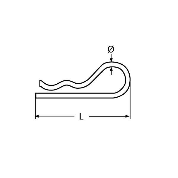 Veerborgring RVS 2.0 x 48 mm.