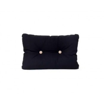 Kussen met knopen - Zwart met beige