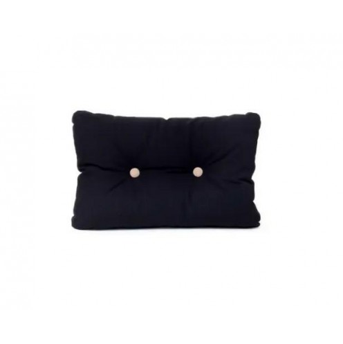 Kussen met knopen - Zwart met beige